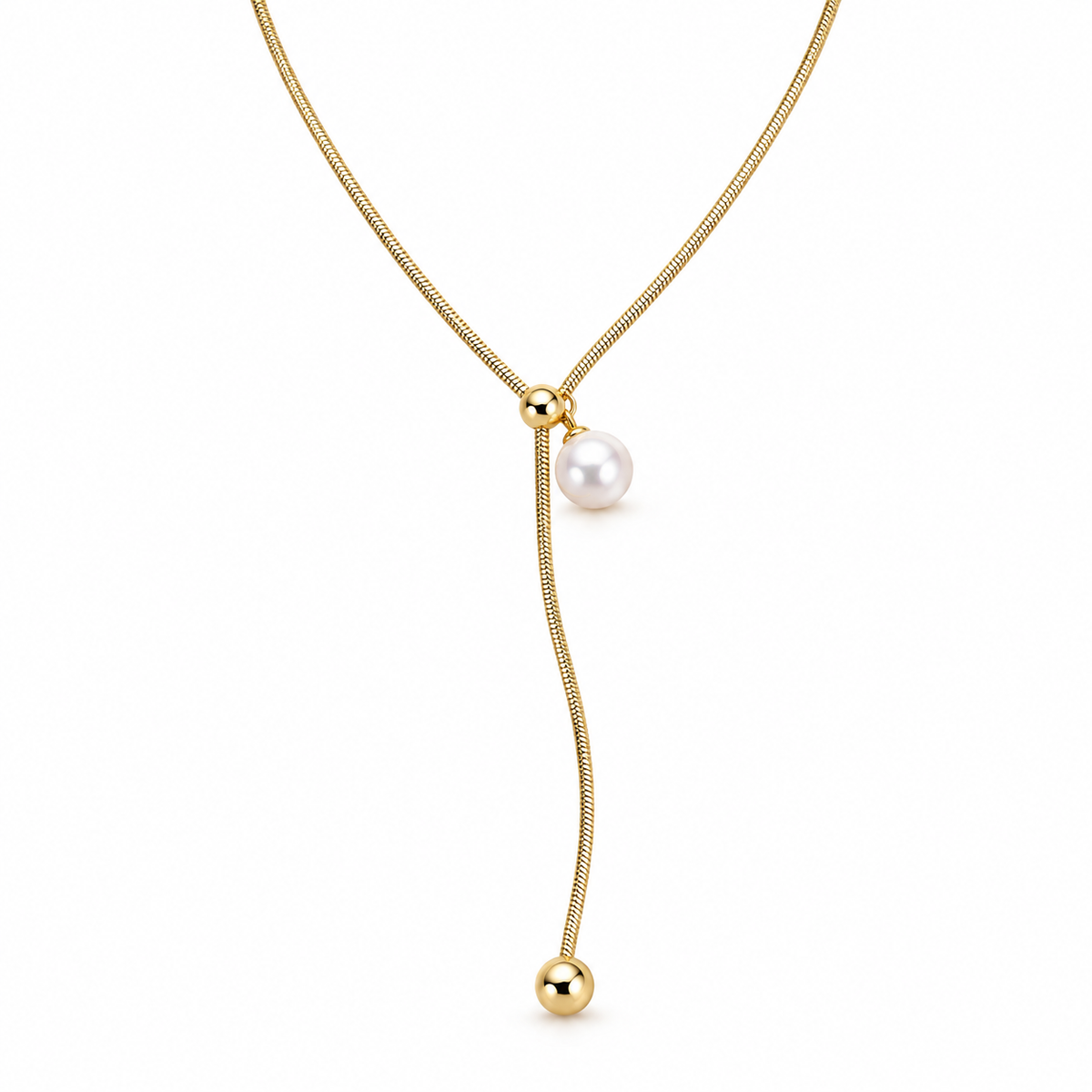 Long 10mm Freshwater Pearl Necklace in 14K Gold – image 6