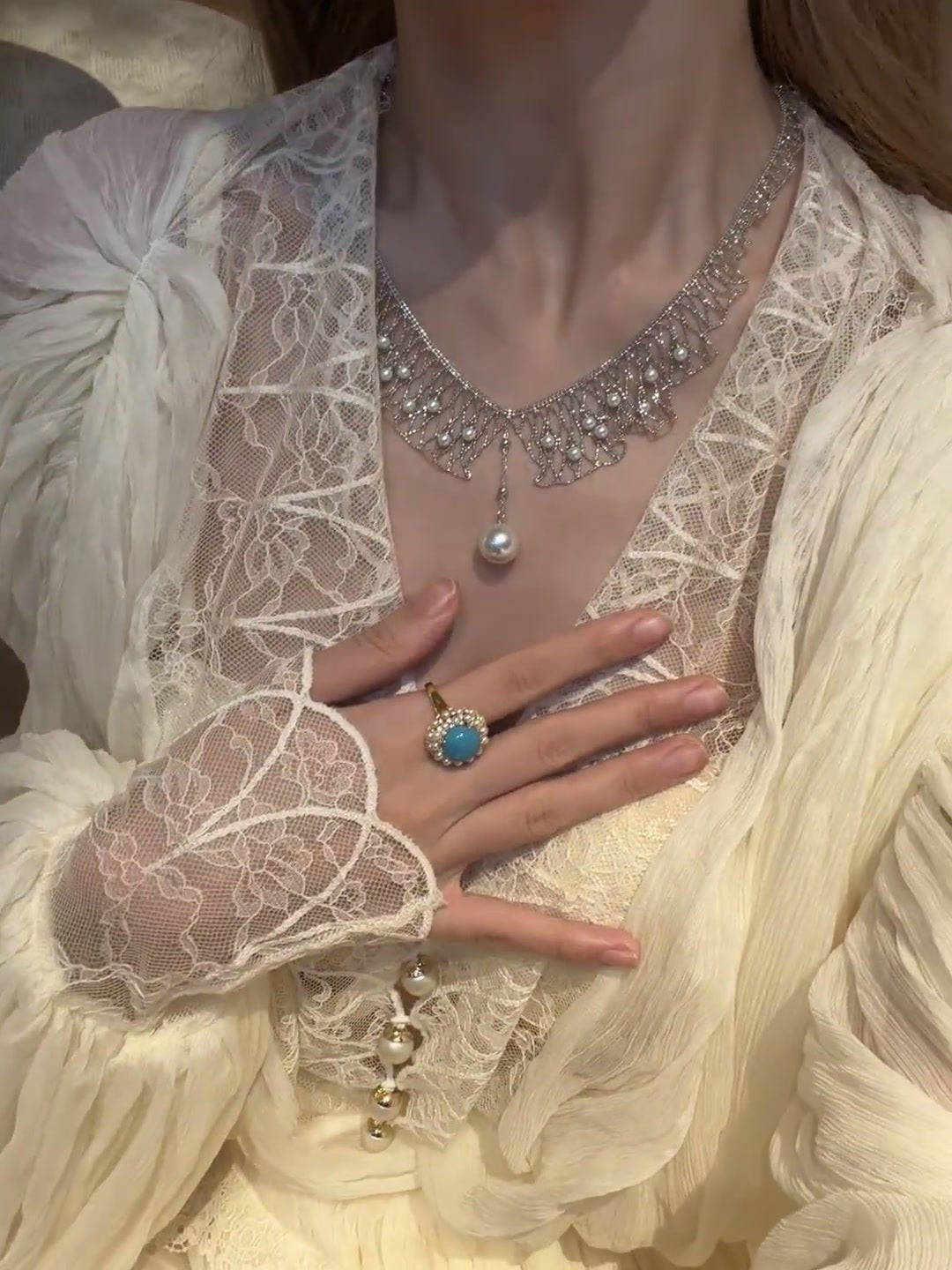 Reverie Dreamcatcher Pearl Necklace