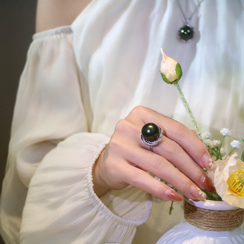 Nocturne Saltwater Pearl Statement Ring