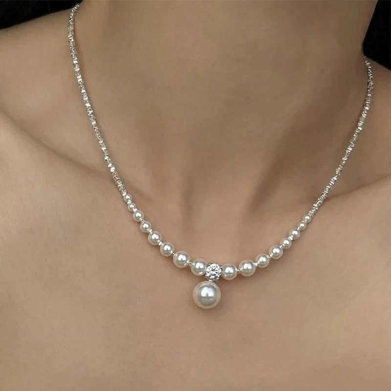 Mira Süßwasserperlen-Anhängerkette aus Sterlingsilber