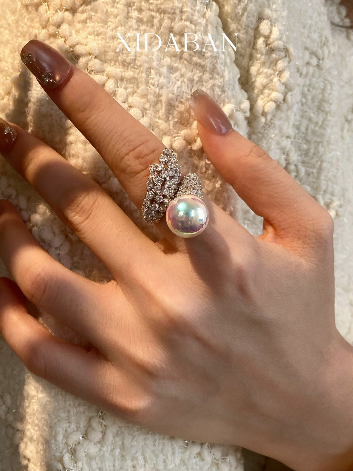 Sculptural Saltwater Pearl Statement Ring