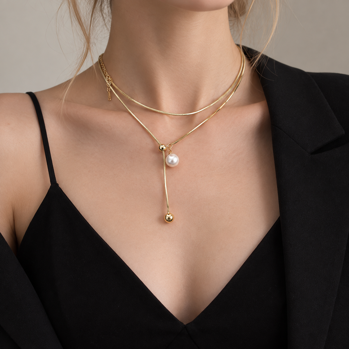 Long 10mm Freshwater Pearl Necklace in 14K Gold – image 1