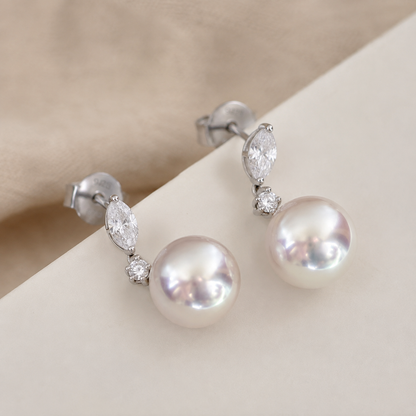 Lumière Akoya Pearl & Diamond Drop Earrings