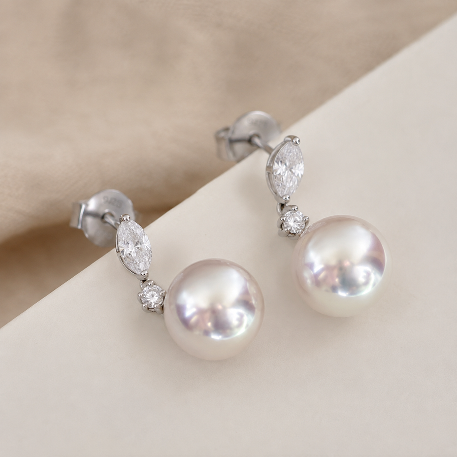 Lumière Akoya Pearl & Diamond Drop Earrings