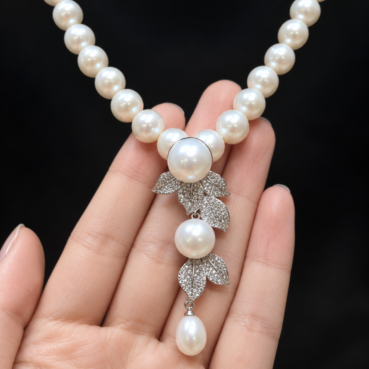 Aurora Edison 10mm Freshwater Pearl Necklace in S925 Silver – image 1