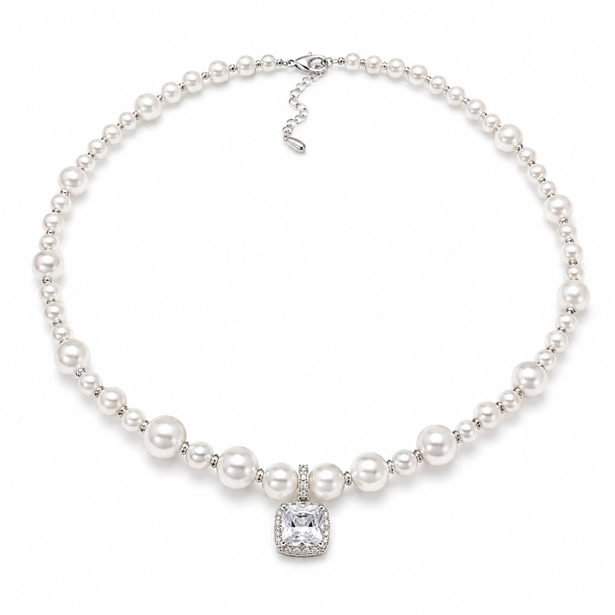 Celeste 8mm Akoya Pearl Cubic Zirconia Pendant Necklace
