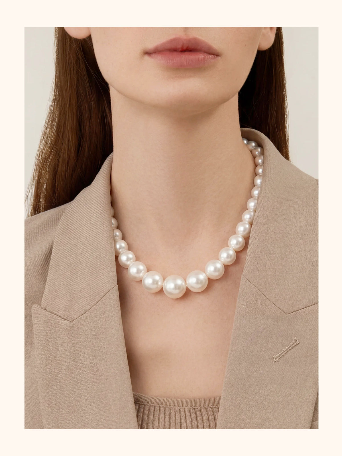 Luminous 12mm Freshwater Pearl Statement Necklace – image 6