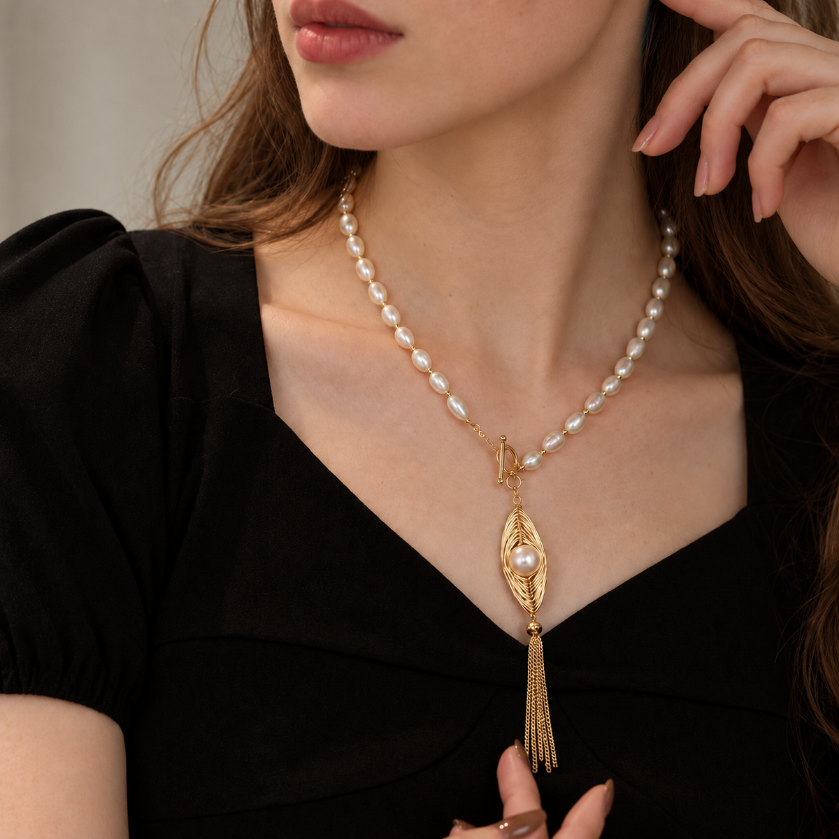 6mm Freshwater Pearl Necklace in 14K Gold – image 1