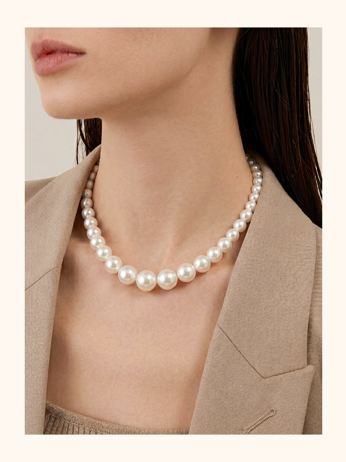 Luminous 12mm Freshwater Pearl Statement Necklace – image 7