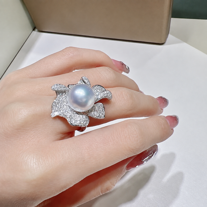 Pastel Halo Freshwater Pearl Statement Ring