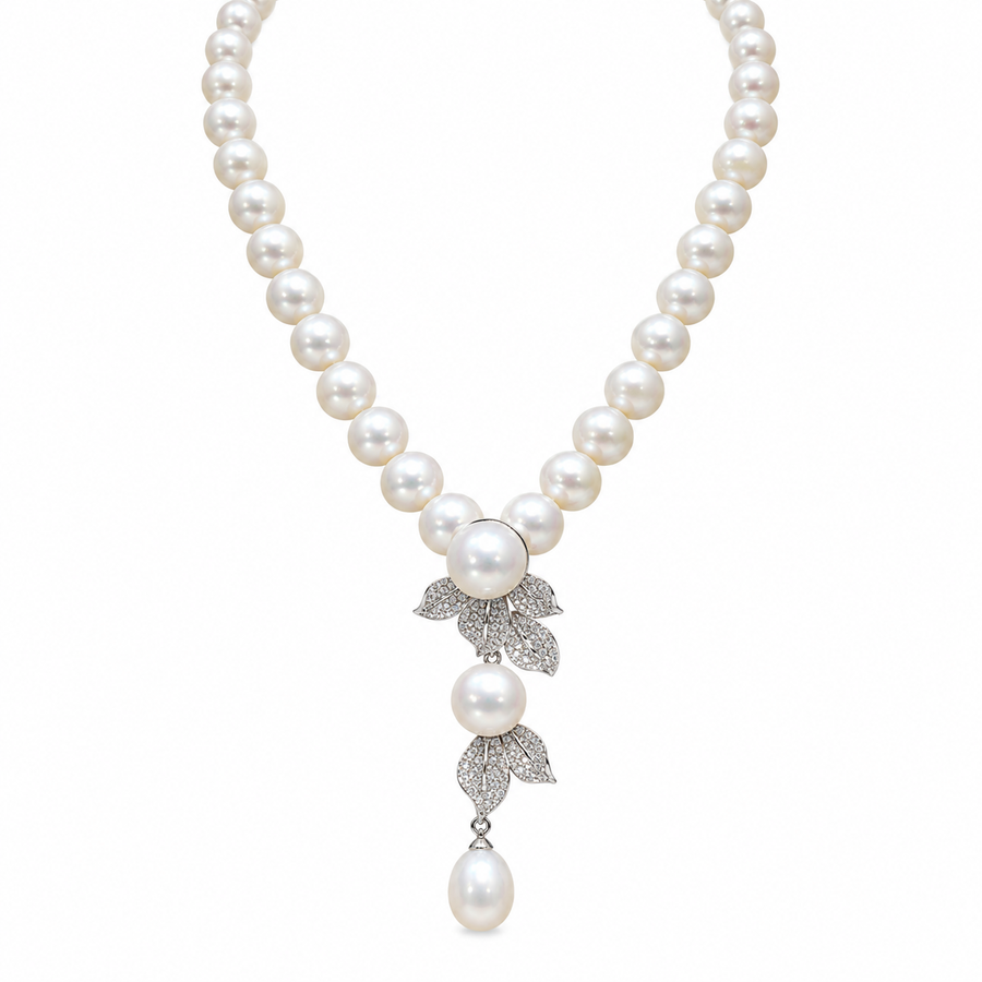Aurora Edison 10mm Freshwater Pearl Necklace in S925 Silver – image 2