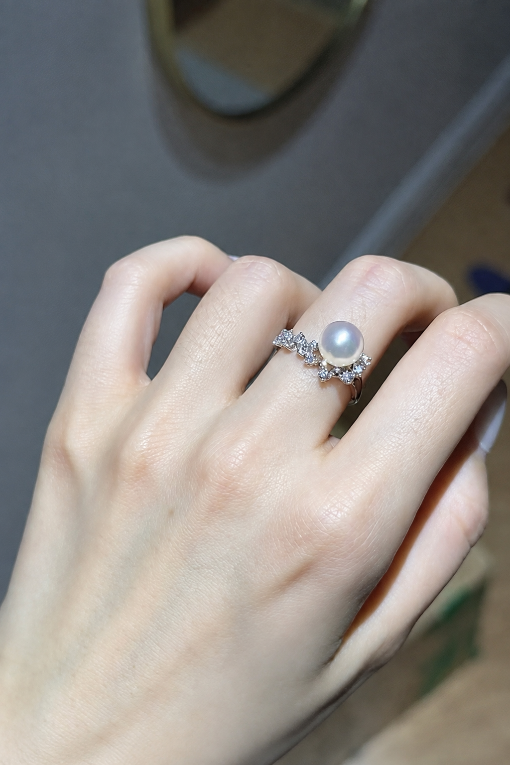 Celestial Akoya Pearl Adjustable Ring