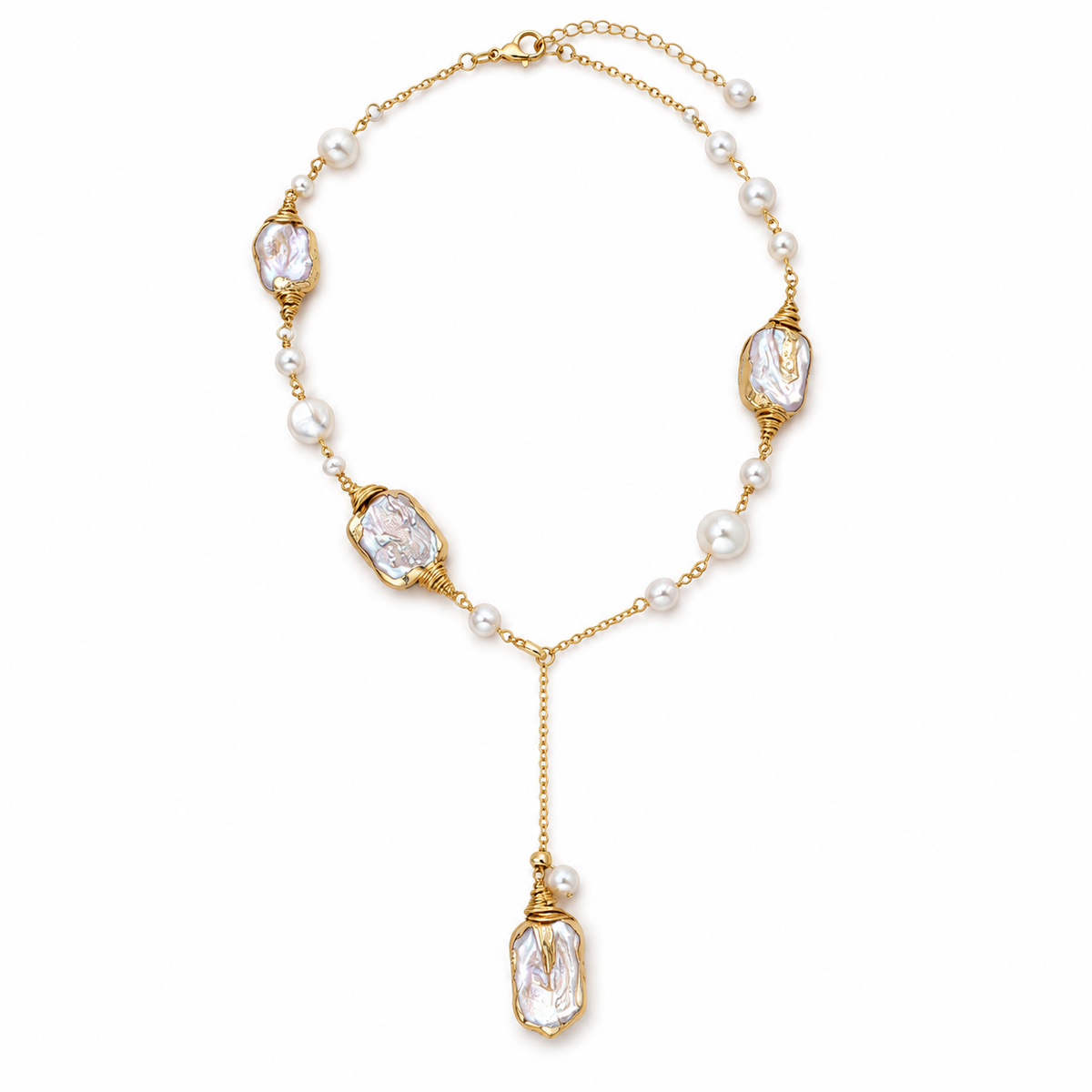 Aurora 15mm Baroque Freshwater Pearl Necklace in 14K Gold – image 1