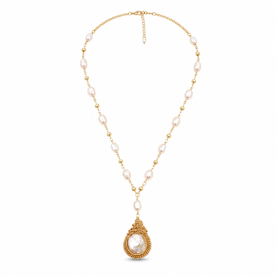 Seren 9mm Freshwater Pearl Lariat Necklace, 67cm