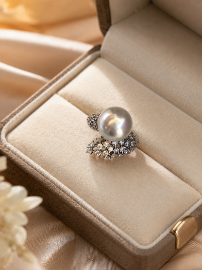 Sculptural Saltwater Pearl Statement Ring