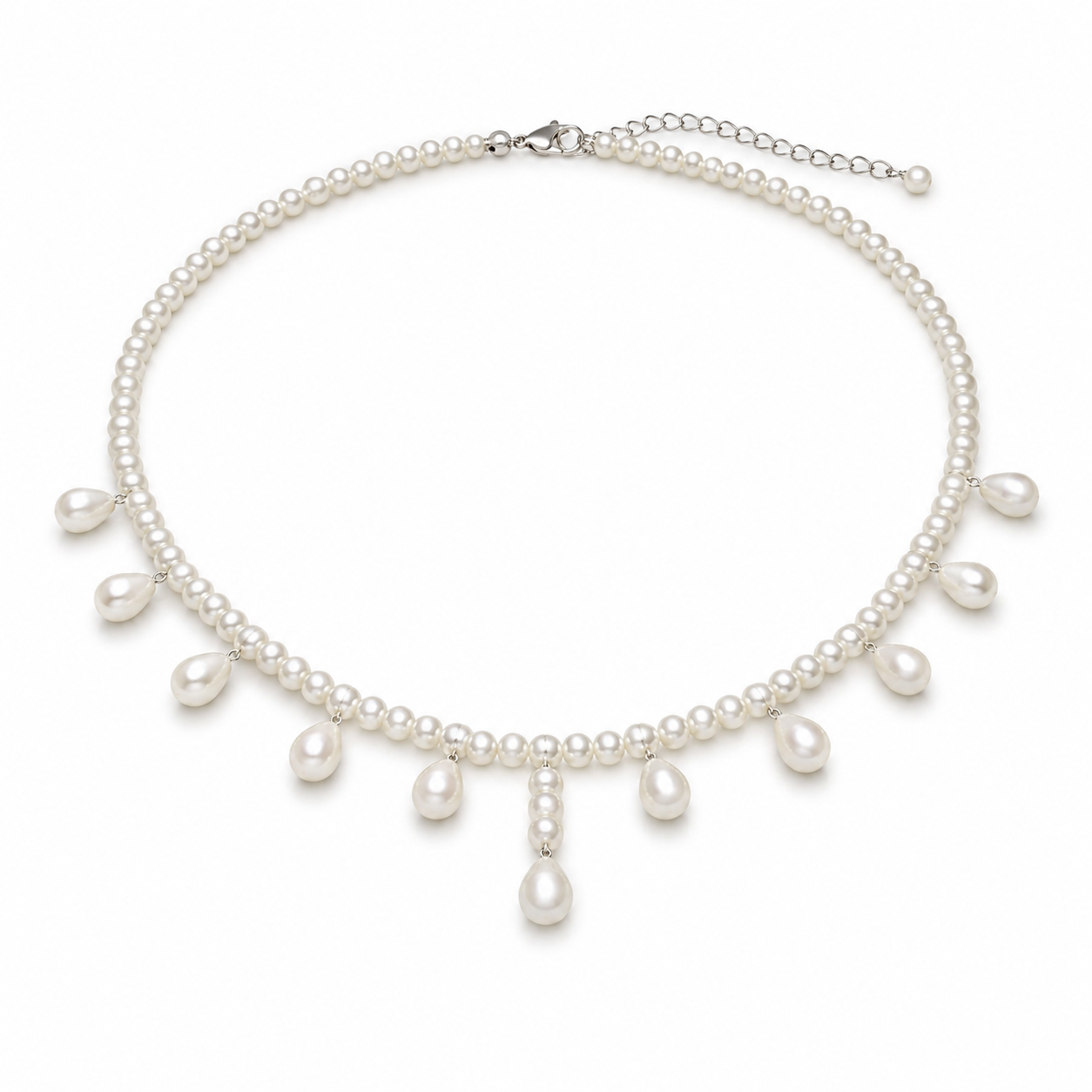 Kurze Perlenkette Damen mit rosa-lila Süßwasserperlen – 4 & 7 mm
