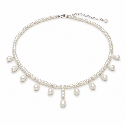 Kurze Perlenkette Damen mit rosa-lila Süßwasserperlen – 4 & 7 mm