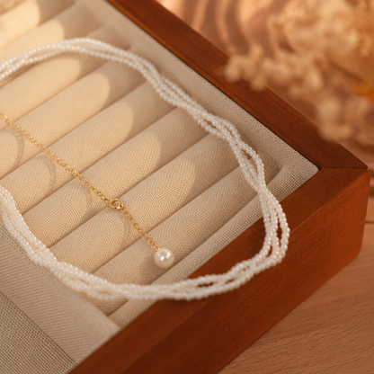 Lumière 3mm Layered Freshwater Pearl Necklace in 14K Gold
