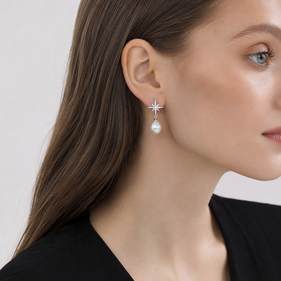 Stella 925 Silver Baroque Freshwater Pearl Earrings