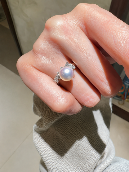 Celestial Akoya Pearl Adjustable Ring