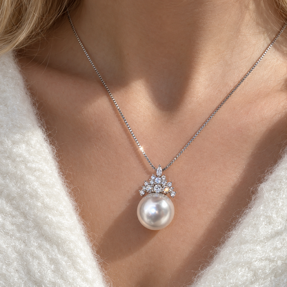 Edison 12–13mm Freshwater Pearl Necklace in S925 Silver – image 2