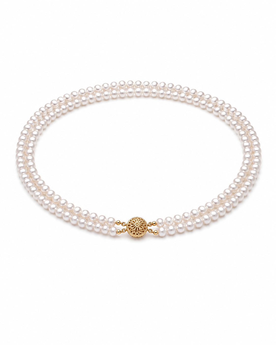 Opaline 7mm Freshwater Pearl Double-Strand Necklace in Sterling Silver