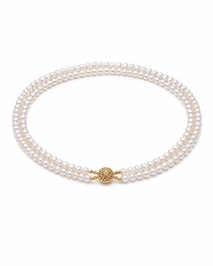 Opaline 7mm Freshwater Pearl Double-Strand Necklace in Sterling Silver