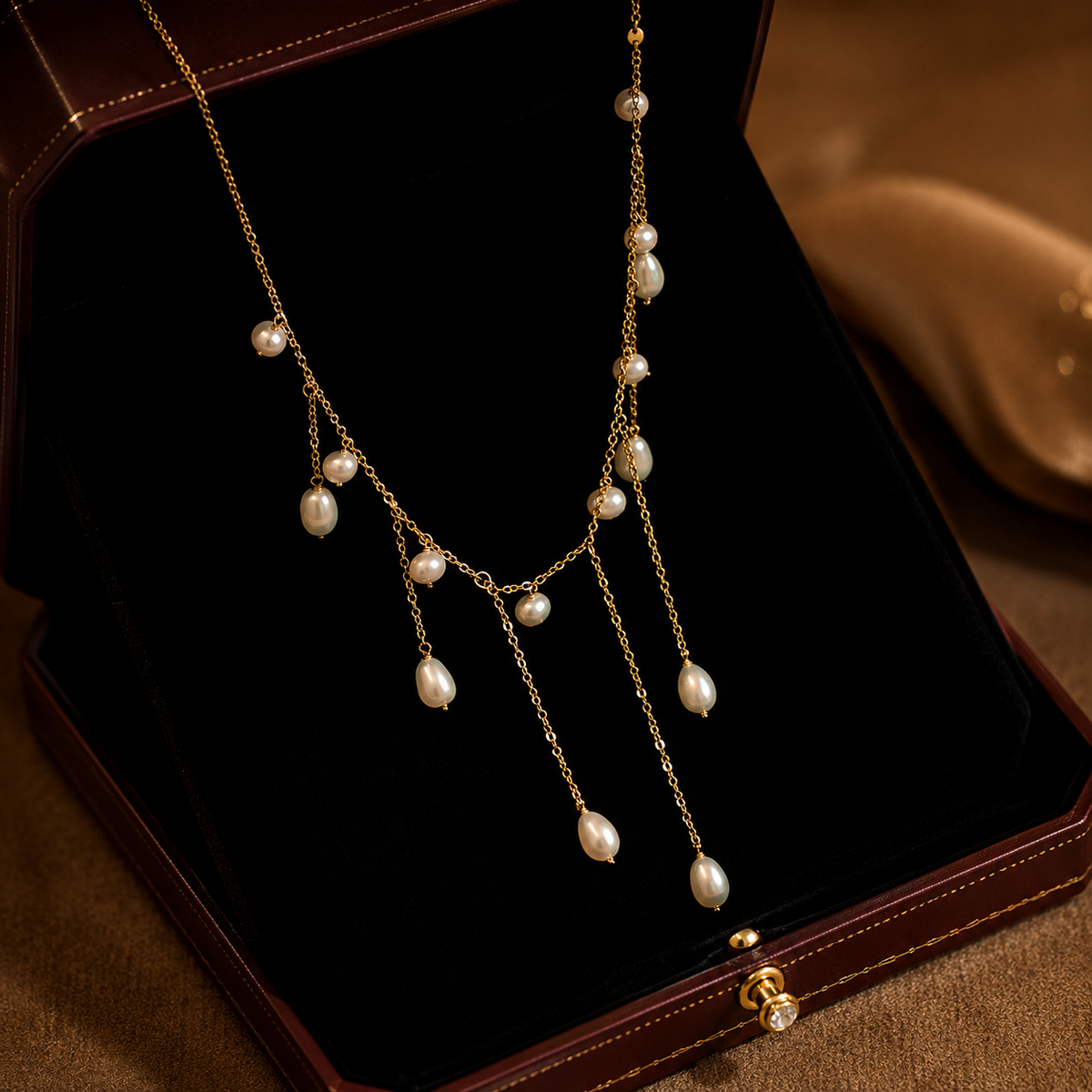 5mm Freshwater Pearl Pendant Necklace in 14K Gold – image 2