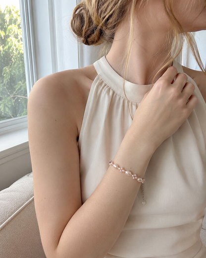 Rosé Pearl Bracelet with Natural Pearls