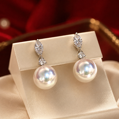 Lumière Akoya Pearl & Diamond Drop Earrings