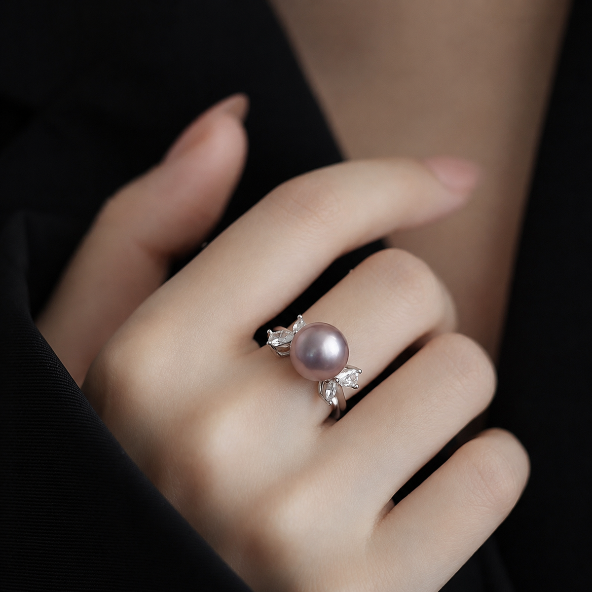 Améthyste Lavender Pearl Ring