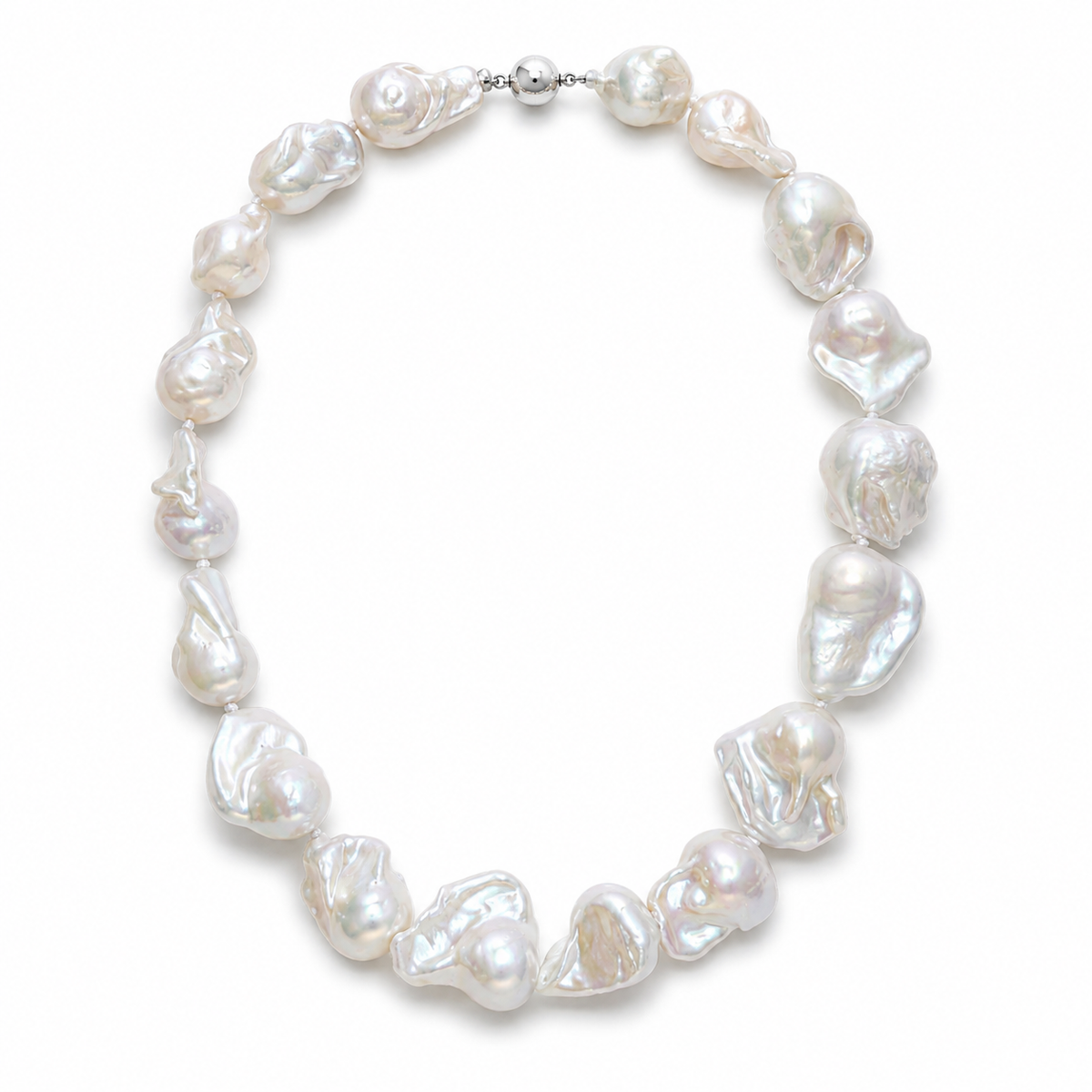 Aurelia 20–23mm Aurora Baroque Freshwater Pearl Statement Necklace in Sterling Silver