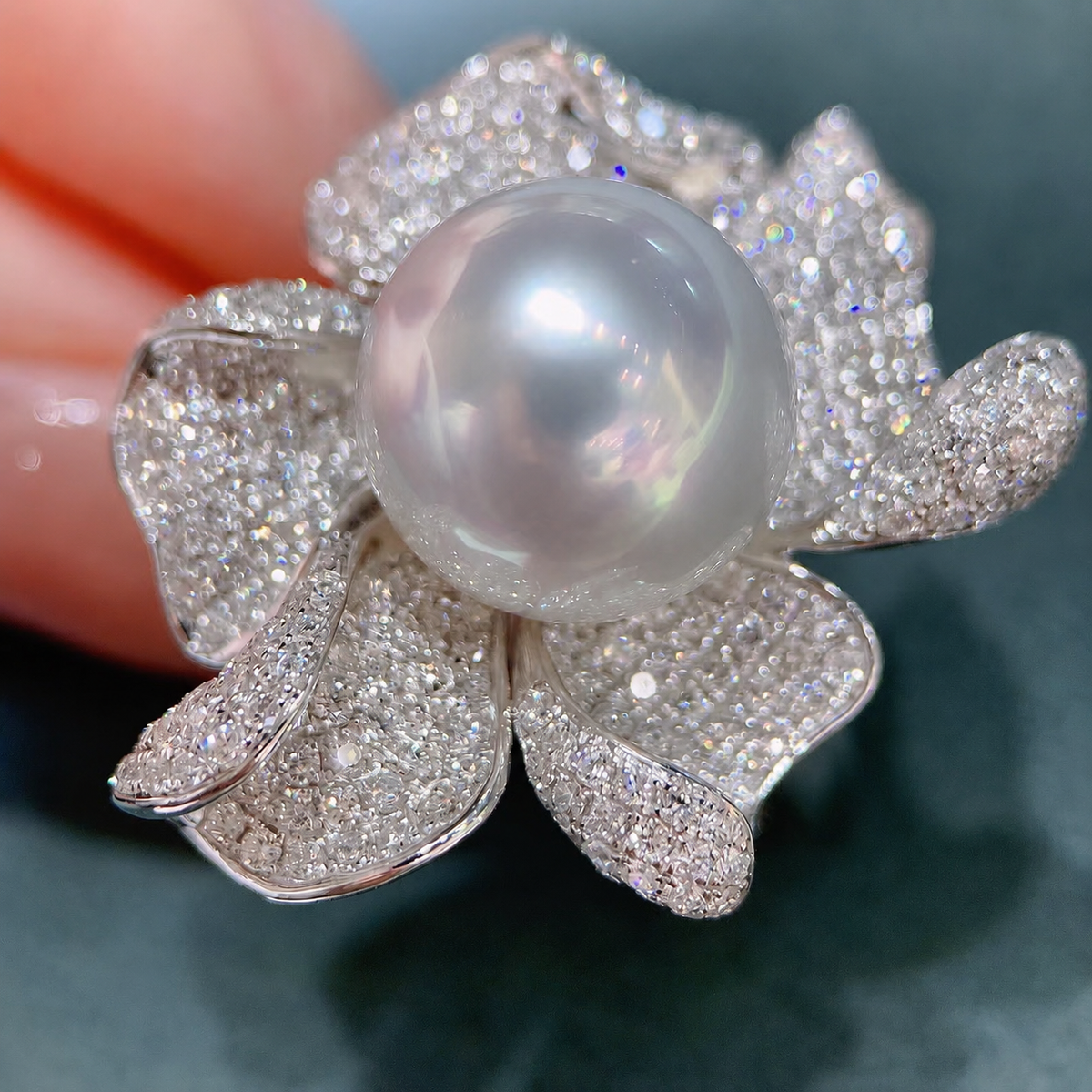 Pastel Halo Freshwater Pearl Statement Ring