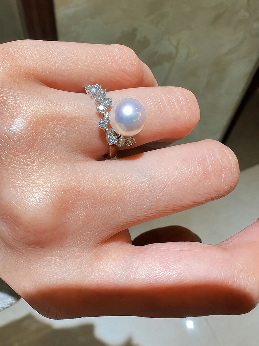 Celestial Akoya Pearl Adjustable Ring