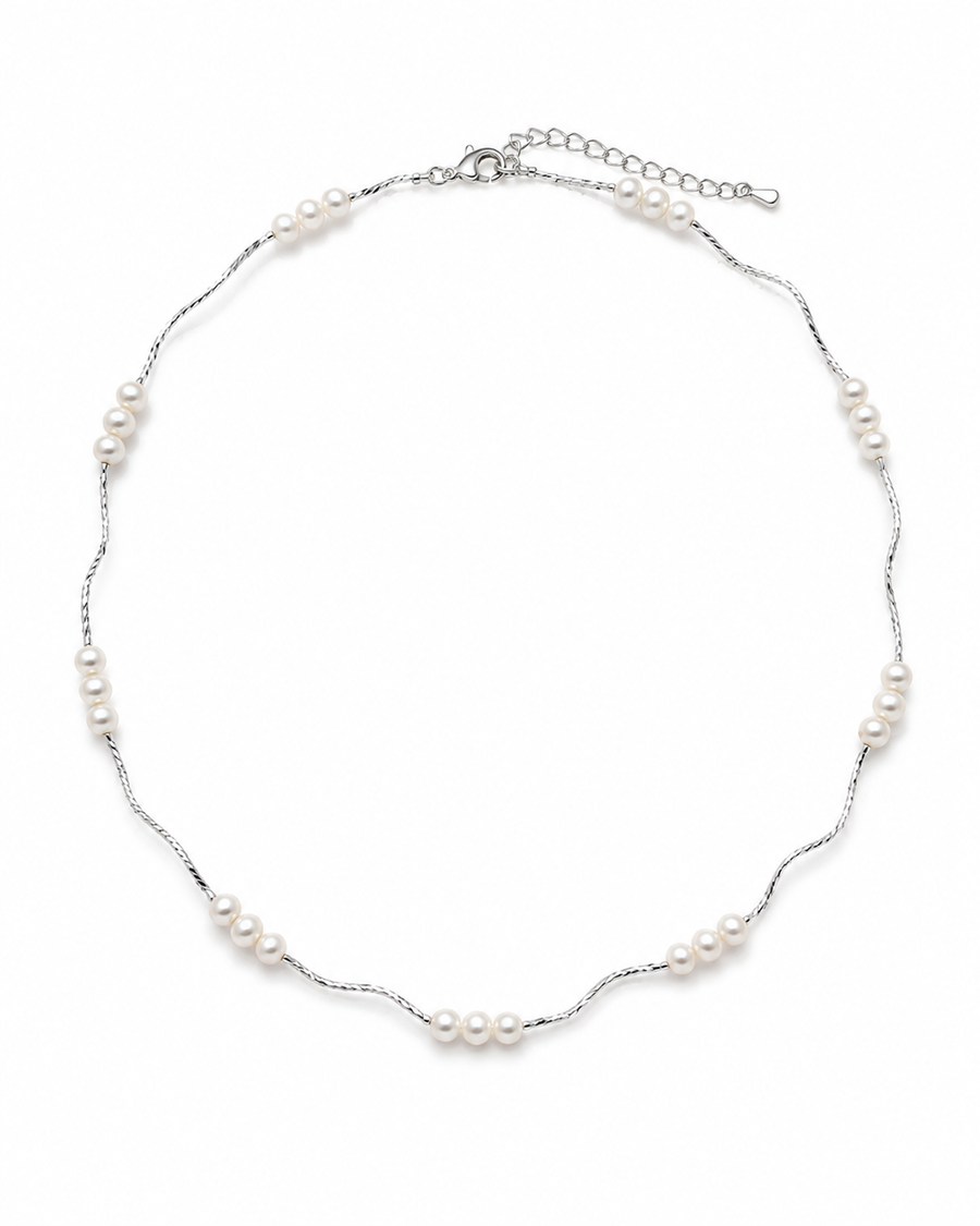 Delicate 925 Silver Freshwater Pearl Necklace