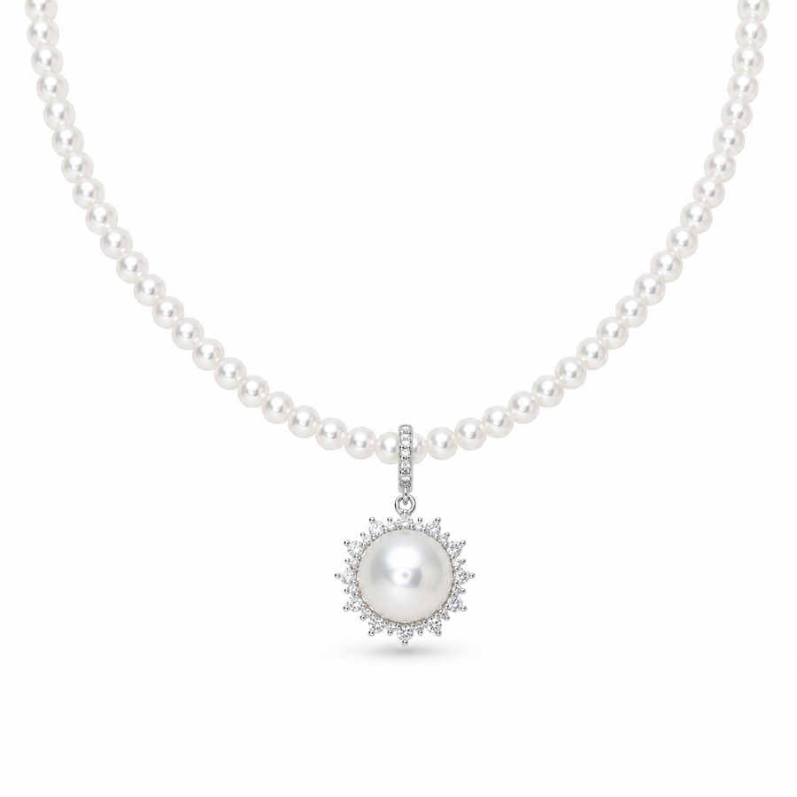 Aurora Freshwater Pearl Necklace with 925 Sterling Silver Pendant