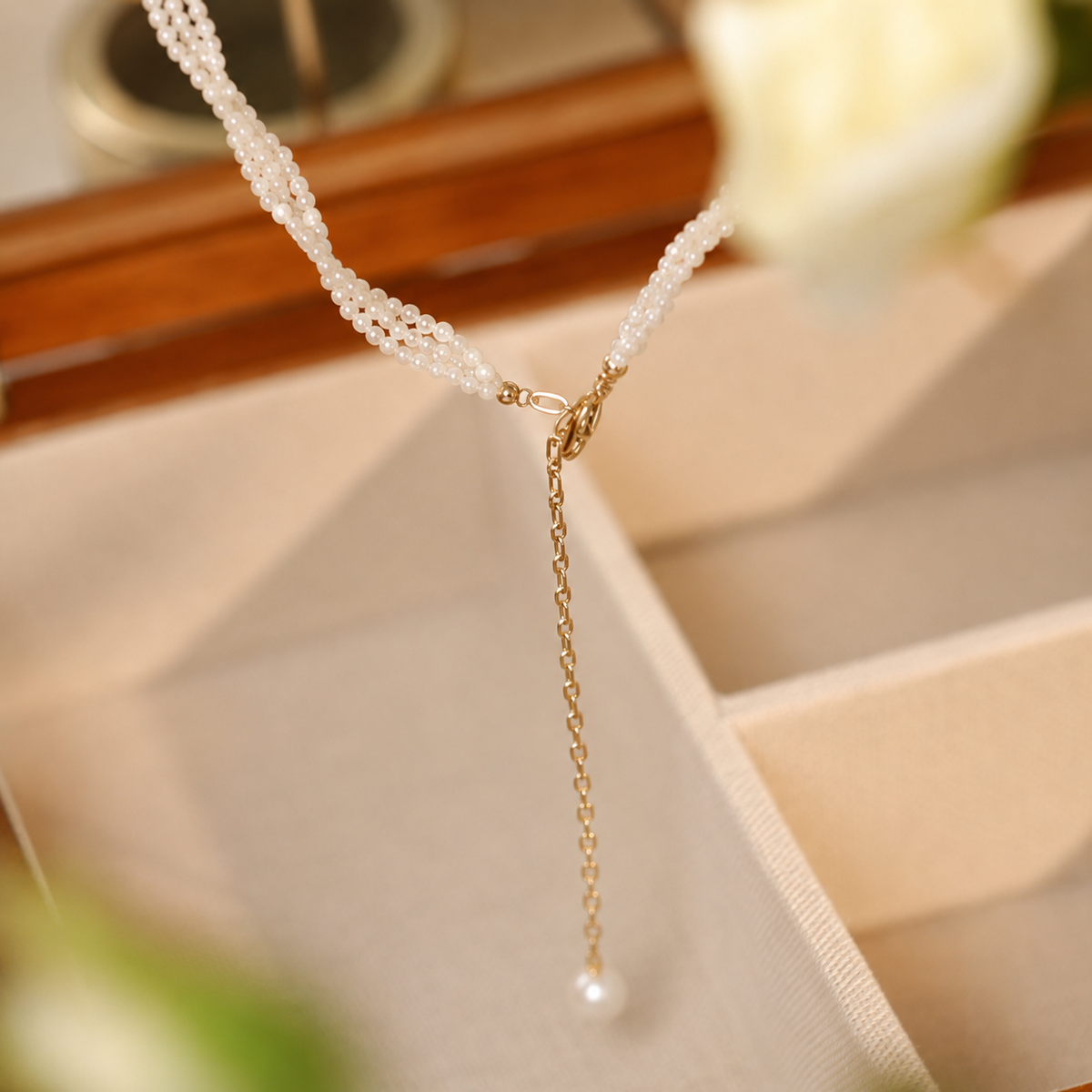 Lumière 3mm Layered Freshwater Pearl Necklace in 14K Gold