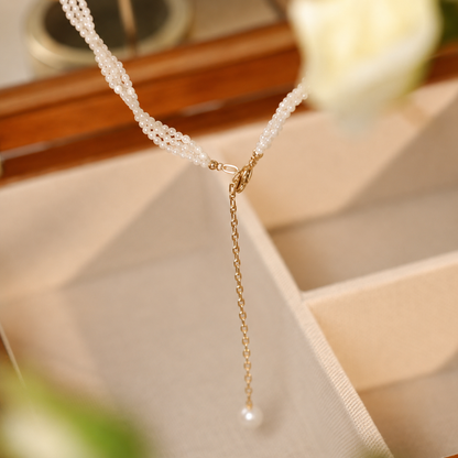Lumière 3mm Layered Freshwater Pearl Necklace in 14K Gold