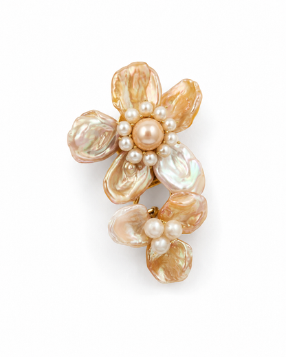 Women’s Baroque Pearl Double Flower Earrings