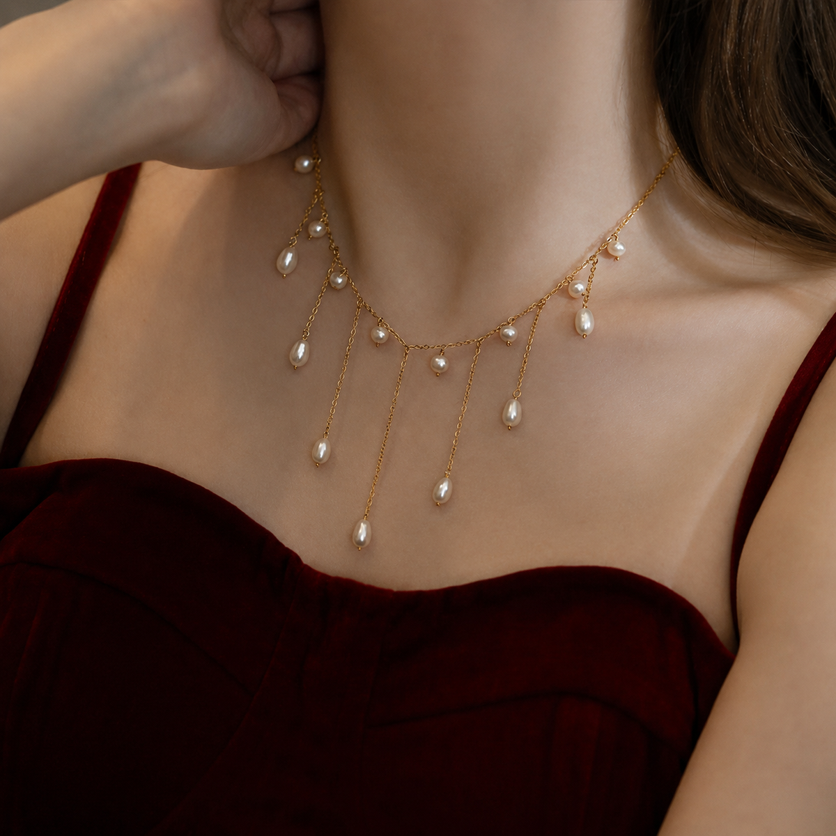5mm Freshwater Pearl Pendant Necklace in 14K Gold – image 3