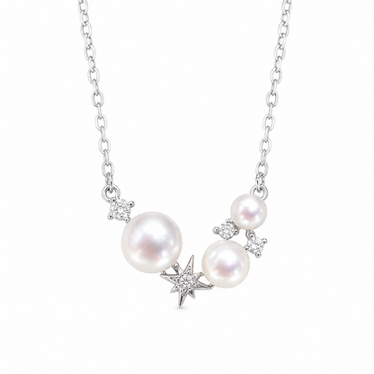 Sternen-Halskette aus 925er Sterlingsilber mit natürlichen