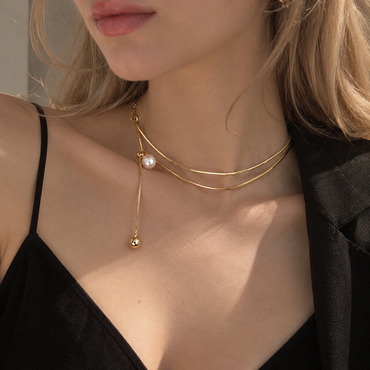 Long 10mm Freshwater Pearl Necklace in 14K Gold – image 3