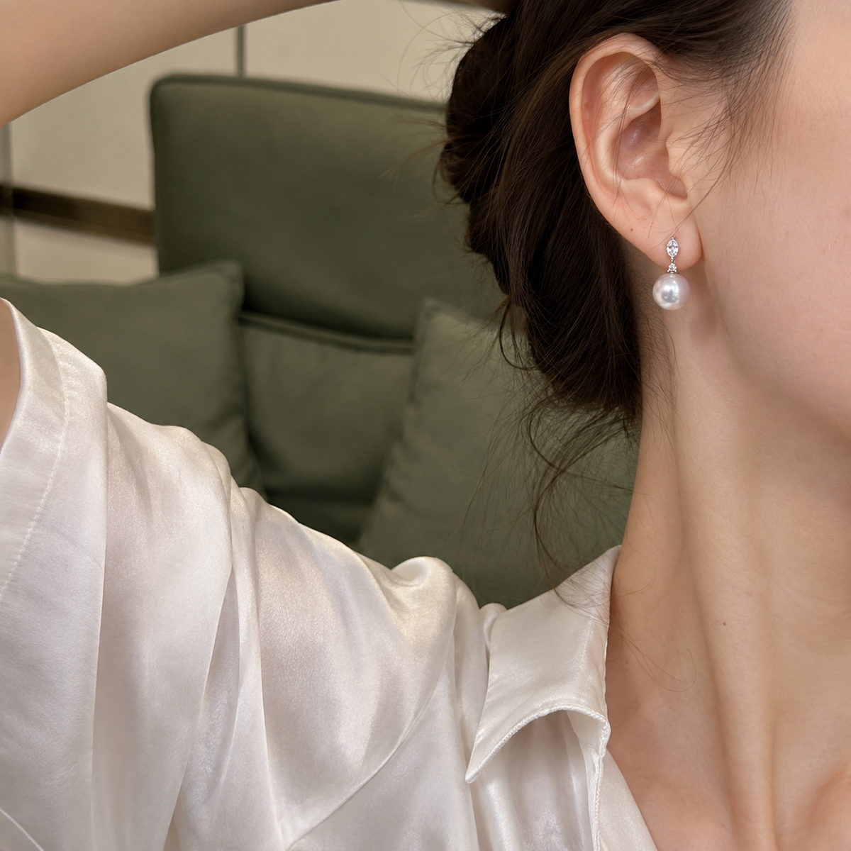 Lumière Akoya Pearl & Diamond Drop Earrings