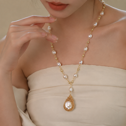 Seren 9mm Freshwater Pearl Lariat Necklace, 67cm