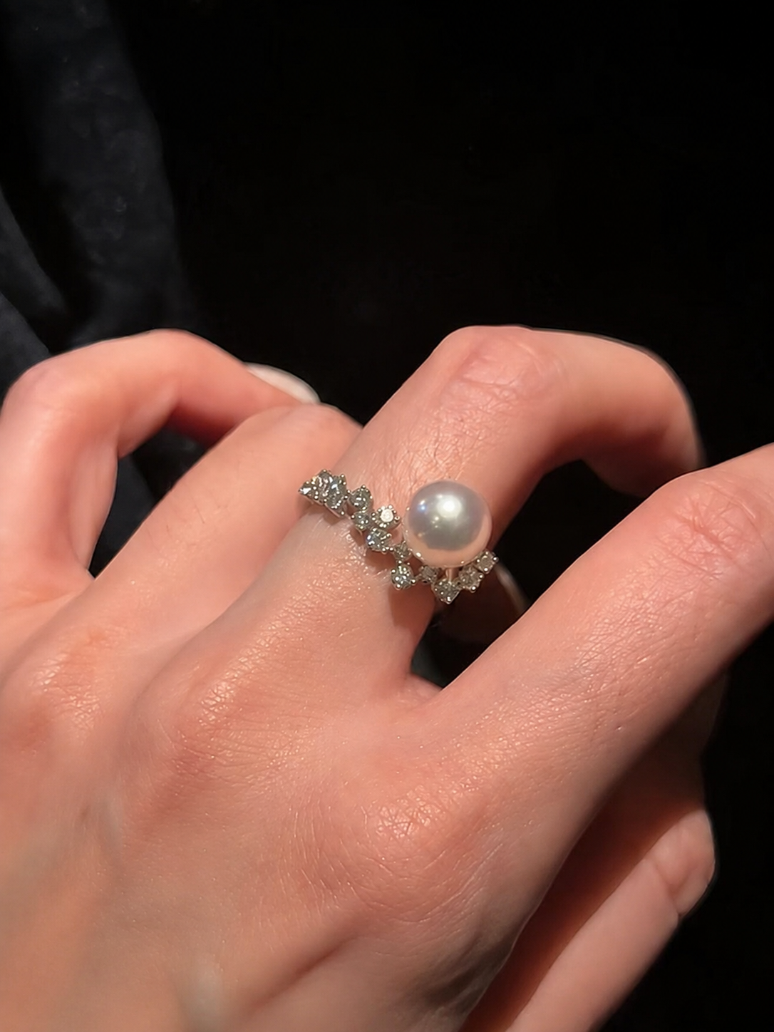 Celestial Akoya Pearl Adjustable Ring