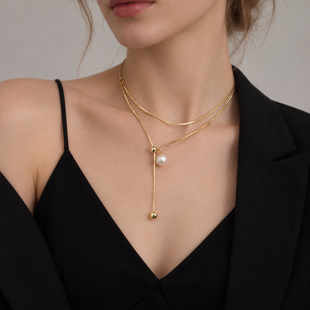 Long 10mm Freshwater Pearl Necklace in 14K Gold – image 4