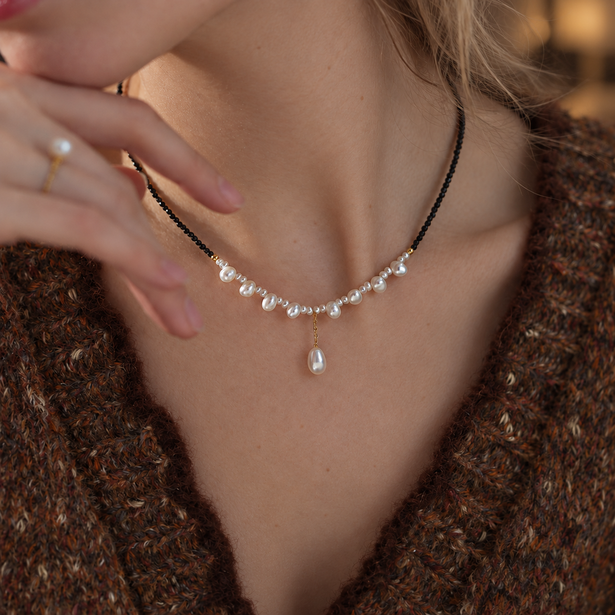 Aurora 7–8mm Freshwater Pearl Necklace in S925 Silver – image 3