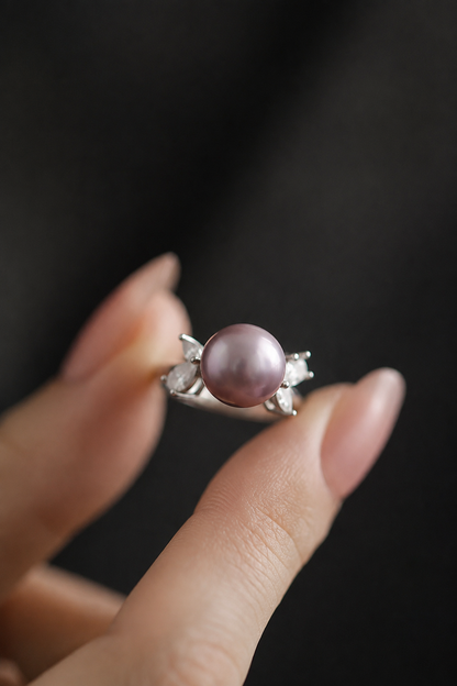 Améthyste Lavender Pearl Ring