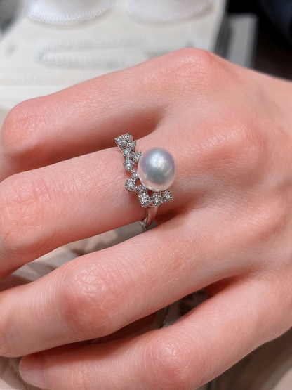 Celestial Akoya Pearl Adjustable Ring