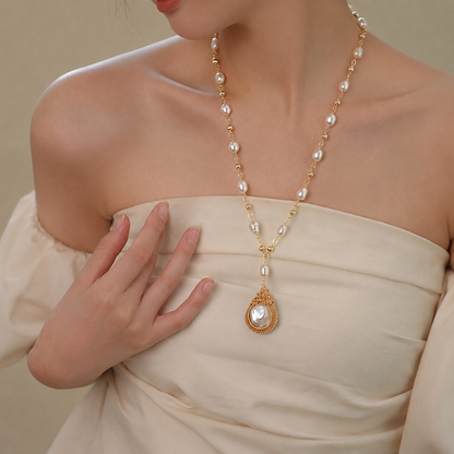 Seren 9mm Freshwater Pearl Lariat Necklace, 67cm